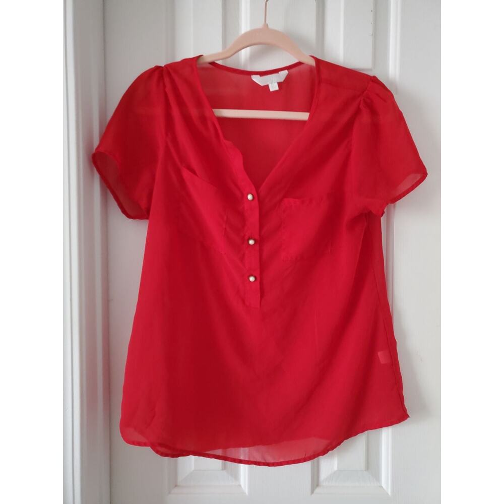 Red Charming Charlie Blouse Size M